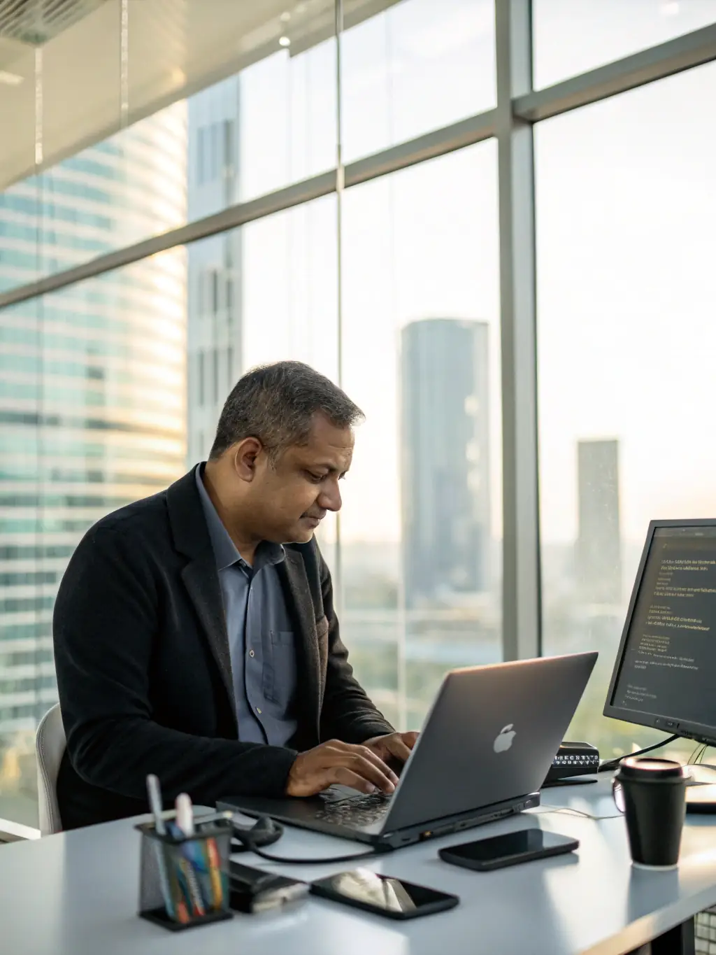 A person is coding in R, with a focus on statistical analysis and data visualization. The screen shows complex statistical models and graphical representations of data.